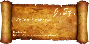 Jóna Szabina névjegykártya